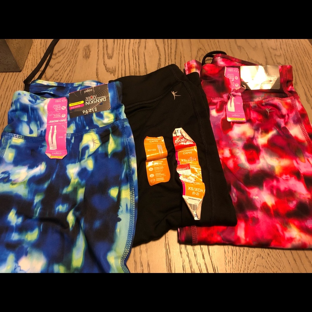 3 pair of Danskin now capris size xs 0-2
